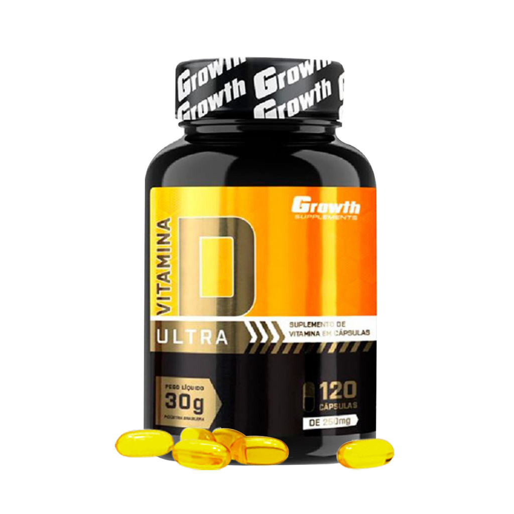 Vitamina D Ultra 2000 UI (50mcg) 120 Cápsulas - Growth Suplementos