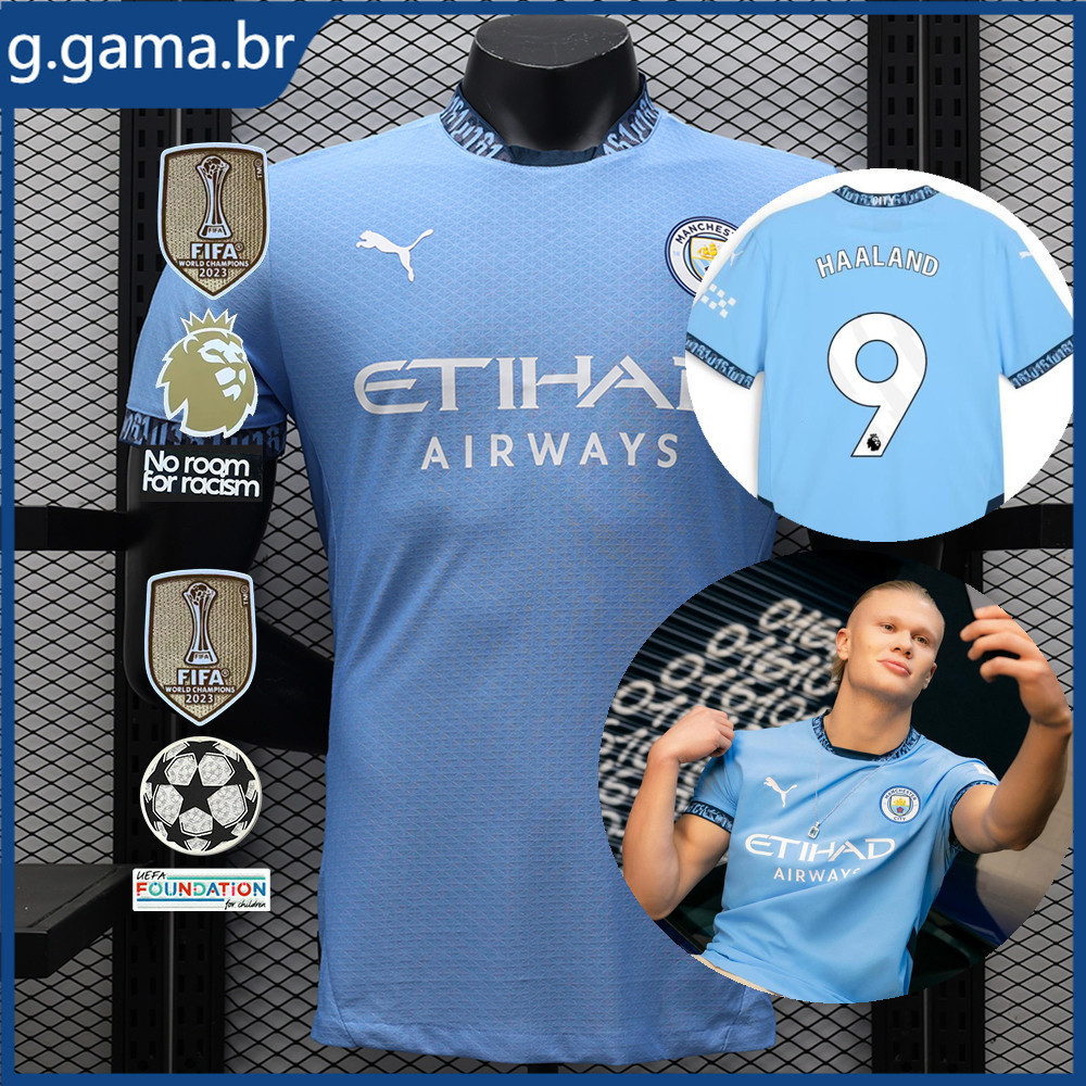 2024-25 Camisa De Futebol Manchester City I Player Verson Versão Jogador