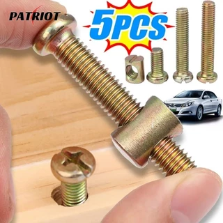5Pcs/Set Kit De Fixação De Parafusos M8-De Cabeça Plana De Aço Niquelado Com Porcas De Barril-Conjunto De Ferragens Domésticas Para Móveis-Acessórios Reparo De Carros