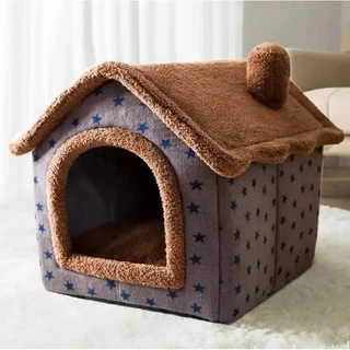 Casa De Cães Dobráveis De Inverno Totalmente Fechada Cama De Dormir De Gato Quente Pode Ser Removida E Lavada Estimação Super Macia Portátil
