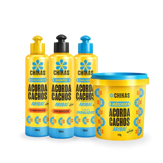 Kit Acorda Cachos Shampoo, Condicionador e Finalizador Ondulados 300mL e Máscara 450g