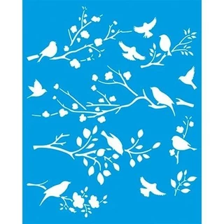 Stencil Litoarte 20 x 25 cm - STR-073 Pássaros e Galhos em Oferta na Shopee
