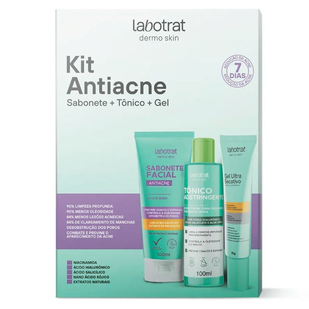 Kit Facial Labotrat Sabonete Líquido + Tônico + Gel Antiacne | Shopee ...