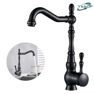 Torneira Cozinha Gourmet/Torneira Banheiro Água Quente e Fria Controle Dupla Fosco Preto Yesop