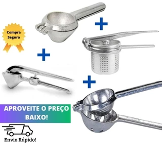 Kit Espremedor Laranja Limão Amassador de Batata e Triturador de Alho [Envio imediato]
