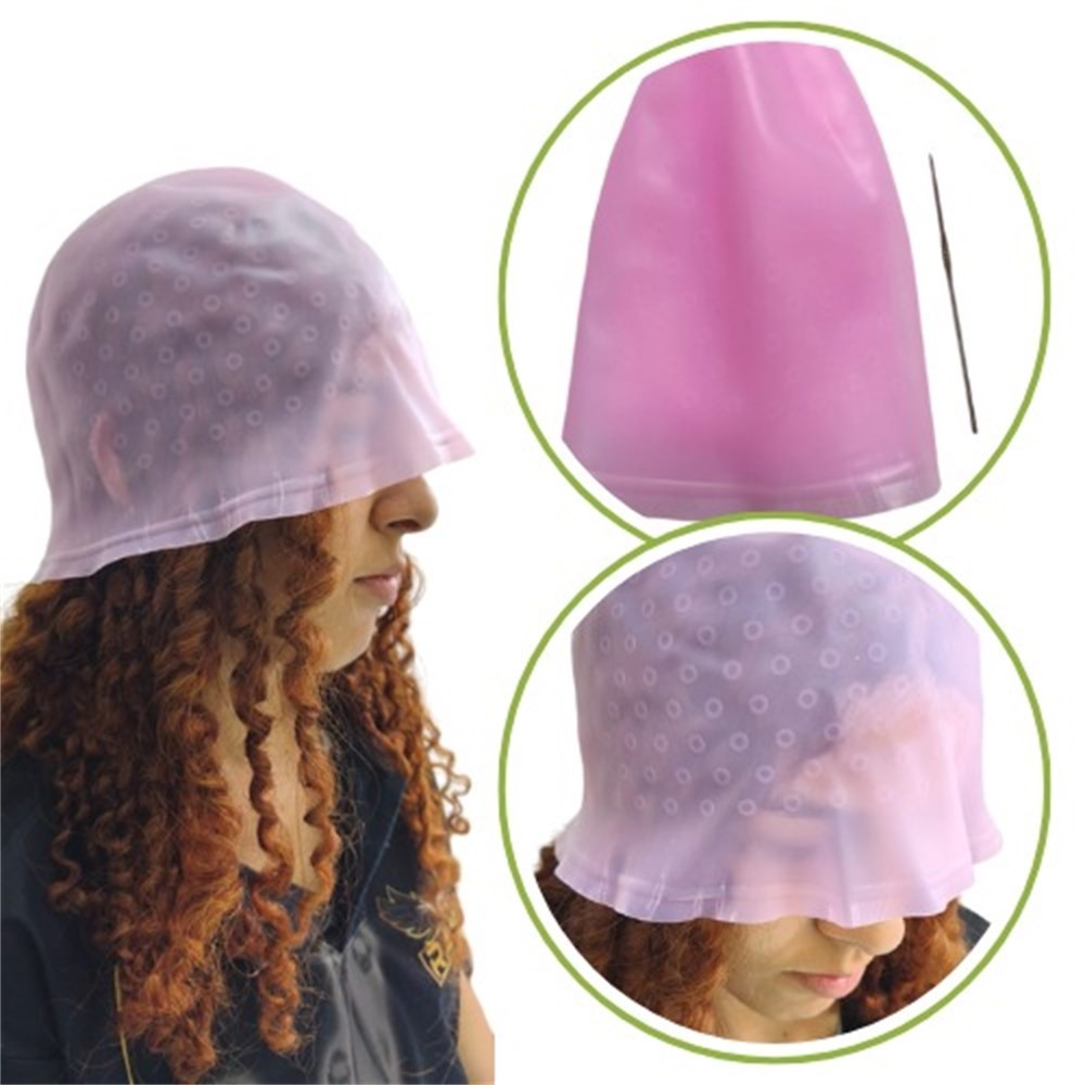 Touca para luzes e Mechas de cabelos de Silicone cor variável cod 975 ...