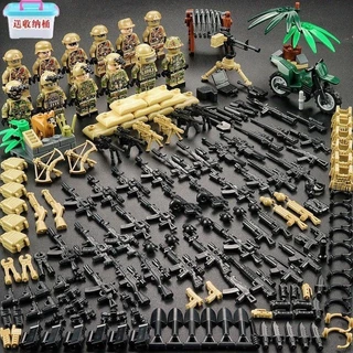 Compatível com Lego Army vilão militar Arma de força especial policial Garoto quebra-cabeça infantil Garoto brinquedo QAPF
