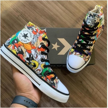 Tênis All Star Cano Alto Feminino Dos Personagens - Super Promoção Imperdível!