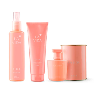 Ciclo Cosméticos Kit 3un - 1un Deo Colônia com Lata + 1un Hidratante + 1un Body Splash - La Vida