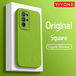S25 Ultra Caso YIYONG Quadrado Líquido Silicone Capa Macia Para Samsung Galaxy S24 S23 S22 Plus S25 + S24 + S 25 24 23 C