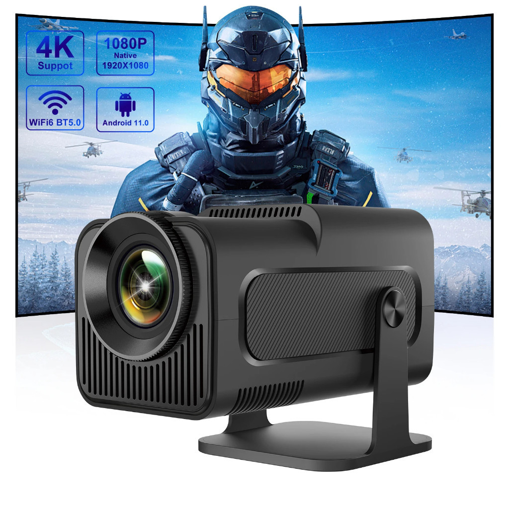 Projetor inteligente Android11 4K WiFi6 BT5 390ANSI HY320 Full HD 1080P Home Cinema ao ar livre HY300 para telefone