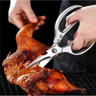 Tesoura Multiuso De Aço Inoxidável/Para Alimentos De Alta Qualidade/Cortador De Ossos De Pato De Frango/Ferramenta De Cozinha Durável/Resistente Ao Desgaste E Não Fácil De Enferrujar
