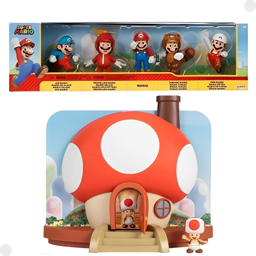 5 Bonecos Coleção Super Mario ou Play set Casa de Cogumelo Toud - Sunny em Oferta na Shopee