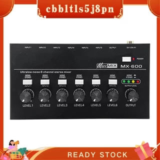 【 Cbbltltls5j8pn 】 MX600 Misturador De Linha De 6 Canais De Ultra Baixo Ruído Estéreo/Único De Trilha Microfone Pré-Amplificador De Fone De Ouvido Som