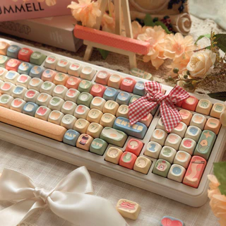 Macarrão Instantâneo Keycap MOA Perfil PBT Sublimação De Tinta De Cinco Lados Teclado Mecânico Cute Creative Personalizado 131 Set