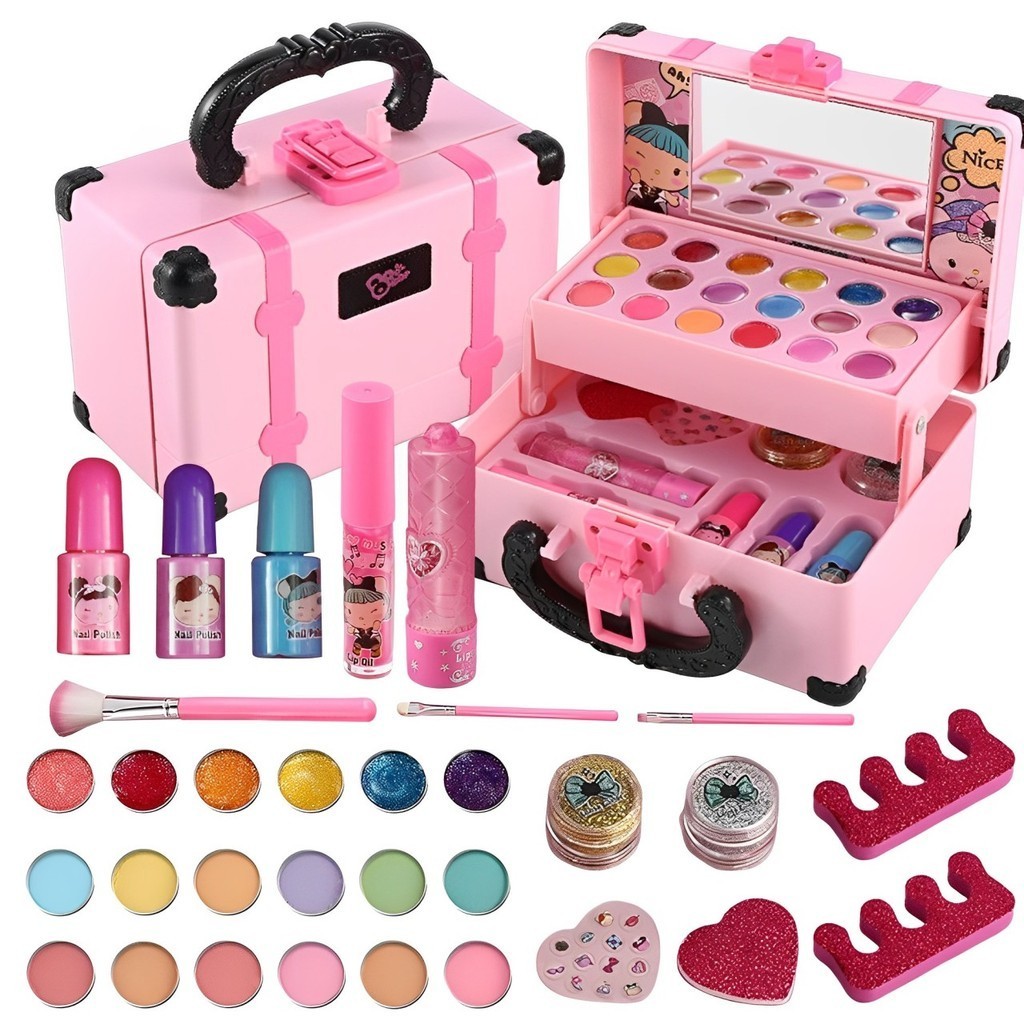 30 PEÇAS KIT BRINQUEDO DE MAQUIAGEM PARA CRIANÇAS MENINAS LAVÁVEL ...