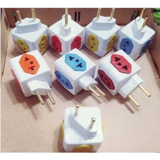 1X Tomada Adaptador Benjamim Power Cubo Pino Cor aleatória 4 Saídas 10 Amperes 02' F