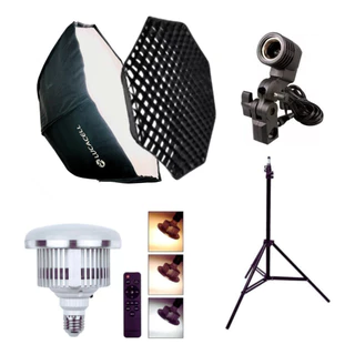 Kit Softbox Lucacell 80cm C/grid + Tripé + Suporte + Lâmpada