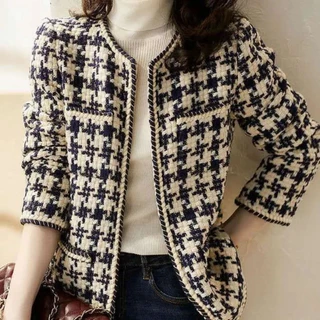 2024 Jaqueta Feminina No Início Do Outono De tweed em Promoção na Shopee 2024 Jaqueta Feminina No Início Do Outono De tweed
