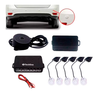 Sensor Automotivo de Ré Estacionamento Sonoro 4 Sensores 12V Aviso Sonoro Proximidade Code Tech One