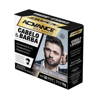 Cabelo E Barba 690mg BL Advance 30 cps em Oferta na Shopee