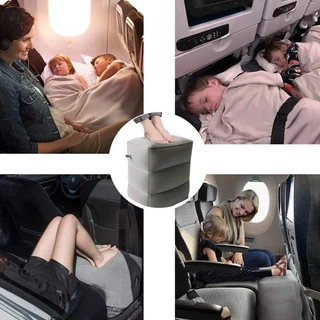 Almofada Apoio Descanso Pés Inflável Crianças Viagem Avião Carro