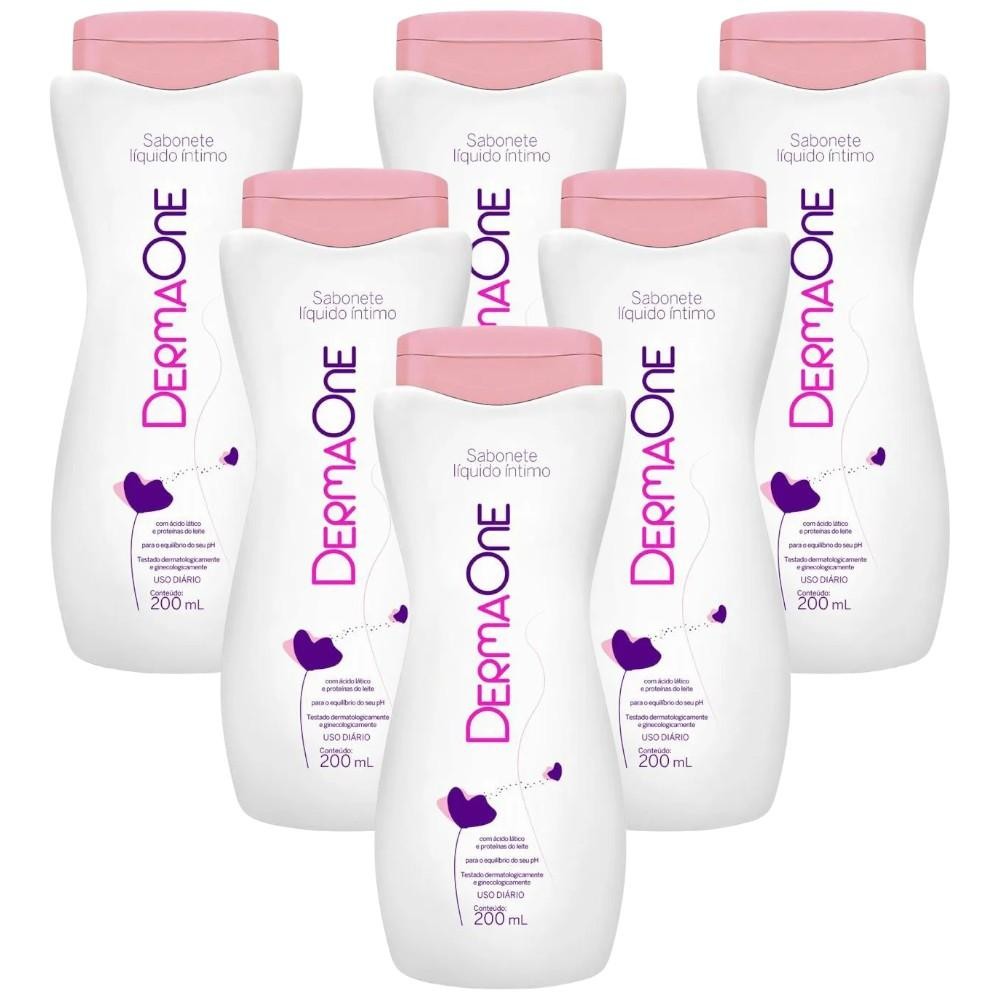 Kit Sabonete Íntimo Líquido DermaOne 6 Unidades 200ml Cada | Shopee Brasil