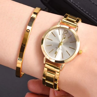 Pulseira Relógio Moda Amor Luxo De Aço Inoxidável Feminino