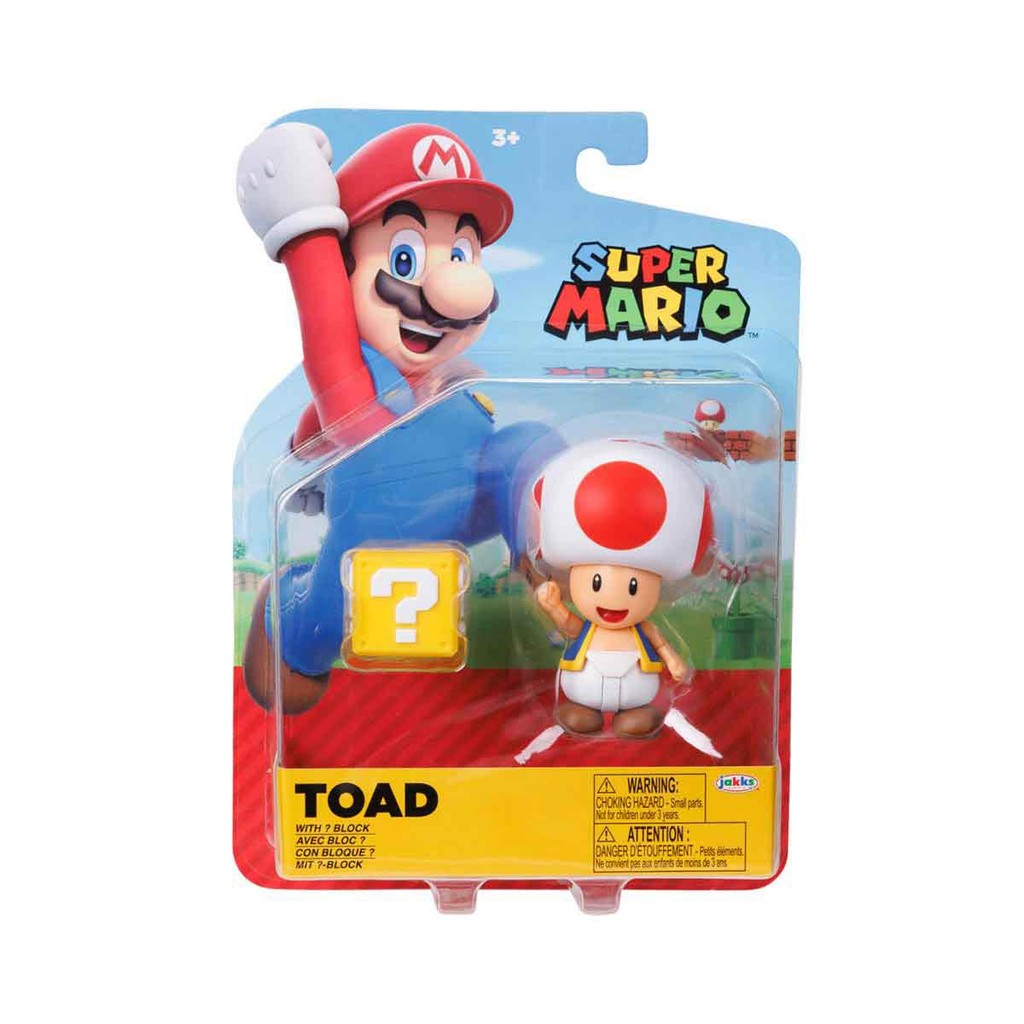 Boneco Toad de 8cm com Bloco ? - Super Mario Nintendo em Oferta na Shopee