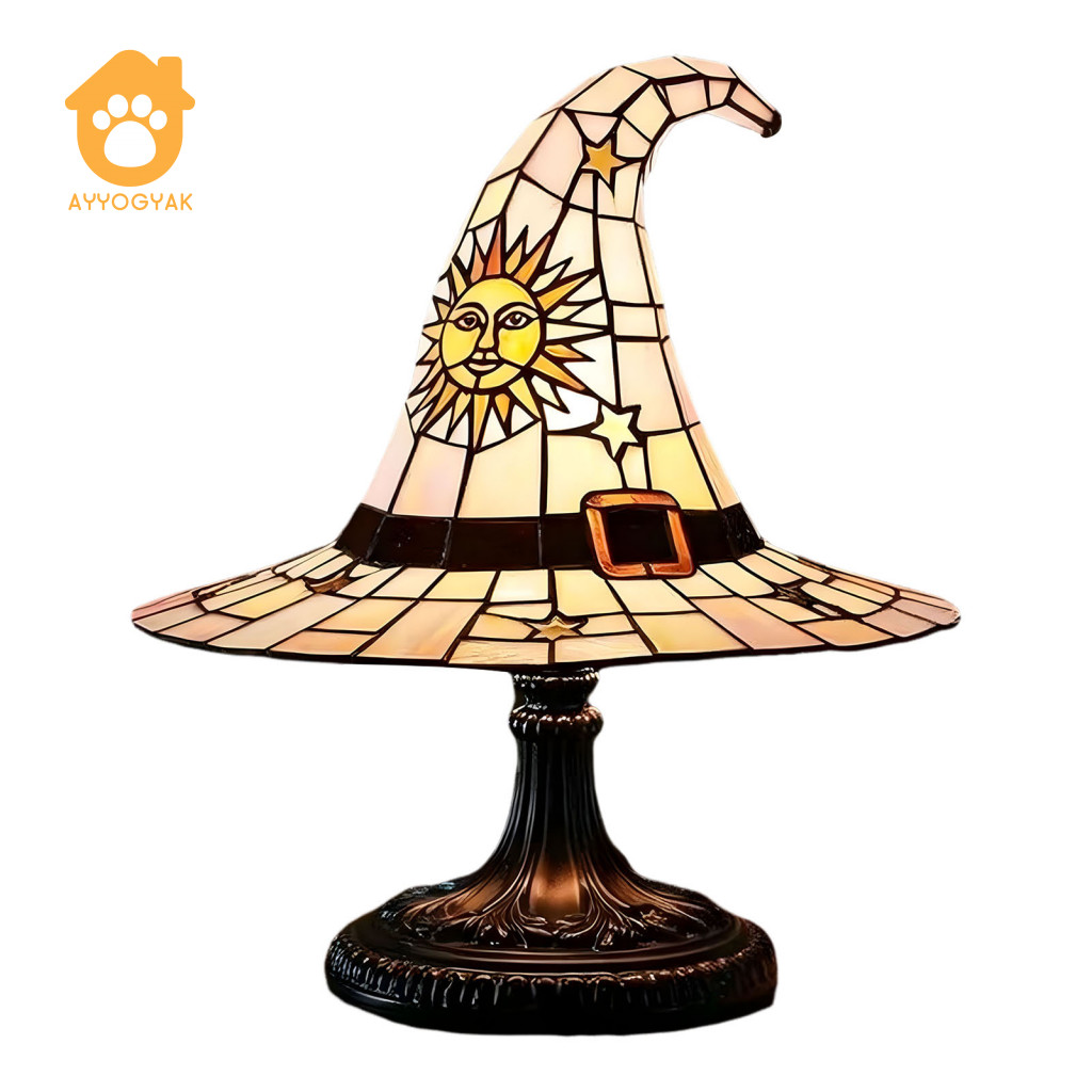 Witch Hat Light Led Lamp Night Halloween Decor Battery Powered Soft ...