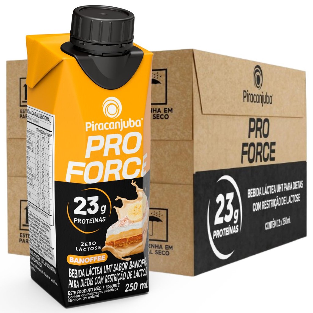 Caixa 12un Whey 23g de Proteína Piracanjuba ProForce Zero Lactose