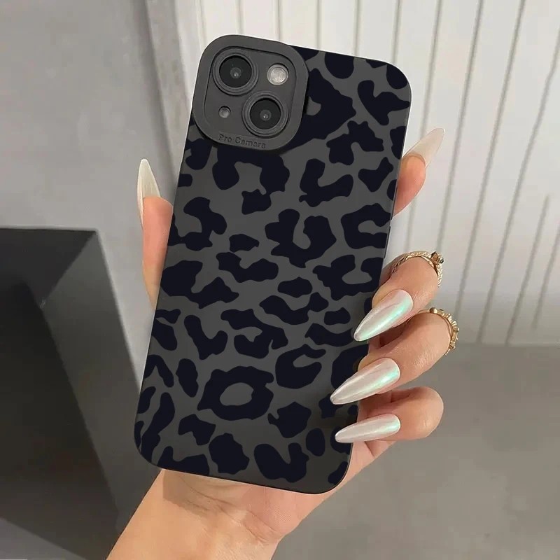 Encantadora Capa De Celular Estampa Leopardo Para Samsung Galaxy A54 A05 A05S A14 A34 A13 A23 A33 A53 A73 A32 A52 A52S A15 A35 A55 S24 S23 S22 S21 Ultra Plus FE Macia Fosca