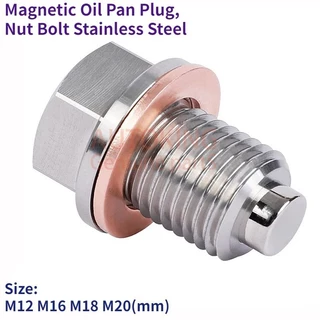 Plugue Magnético Do Cárter Óleo M12 M16 M18 M20 , Parafuso Da Porca De Aço Inoxidável