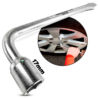 Chave de Roda em L Boca 17mm Com Espátula TechOne