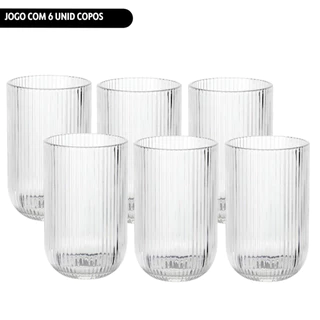 Conjunto de 6 Copos Versalhes em Vidro de Qualidade - Ideal para Todas as Ocasiões e Festas