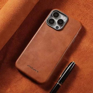 Capa Magnética De Couro De Luxo Para iPhone 15 14 13 12 16 Pro Max Business For Magsafe Wireless Charging Back