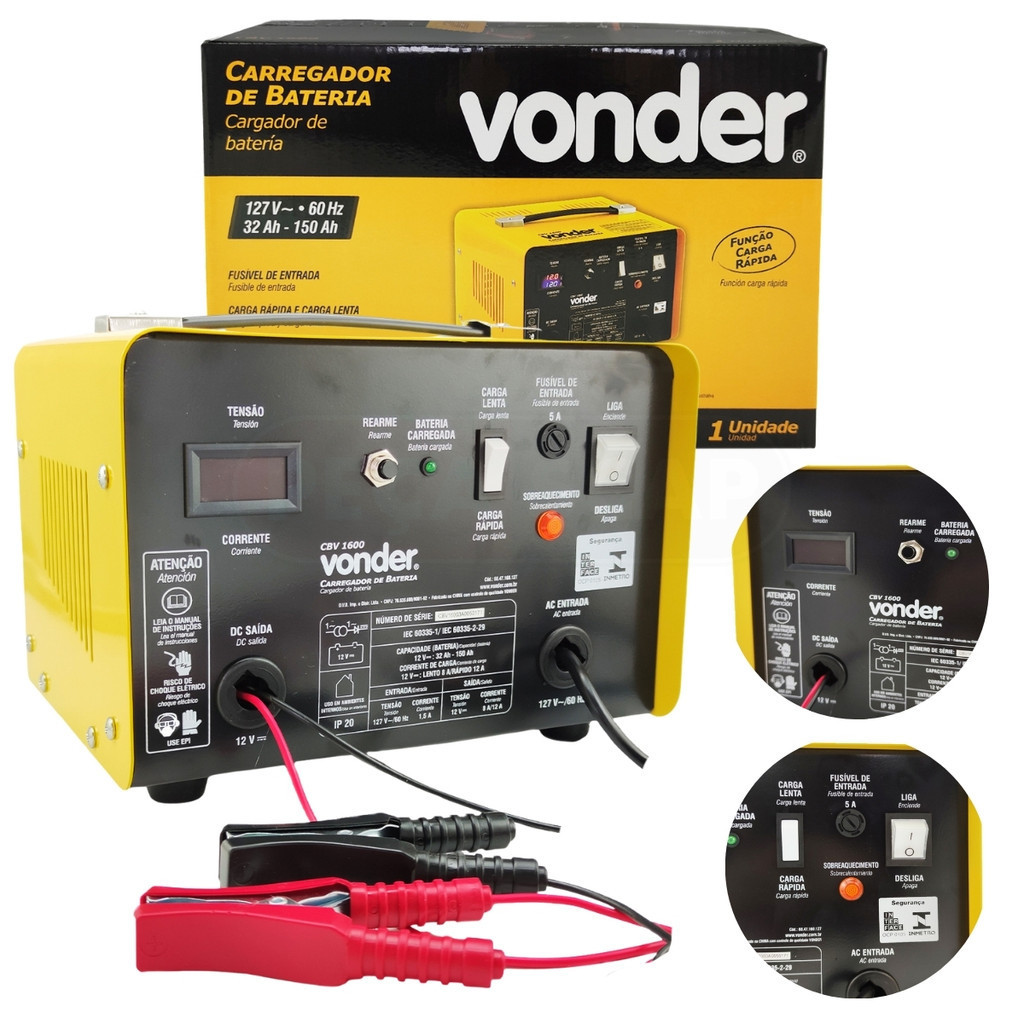 Carregador De Bateria Automotivo Carro Caminhão Trator Profissional 32 ...