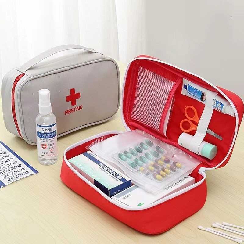 (oFetas)Necessaire Primeiros Socorros Porta Remédio Kit Viagem