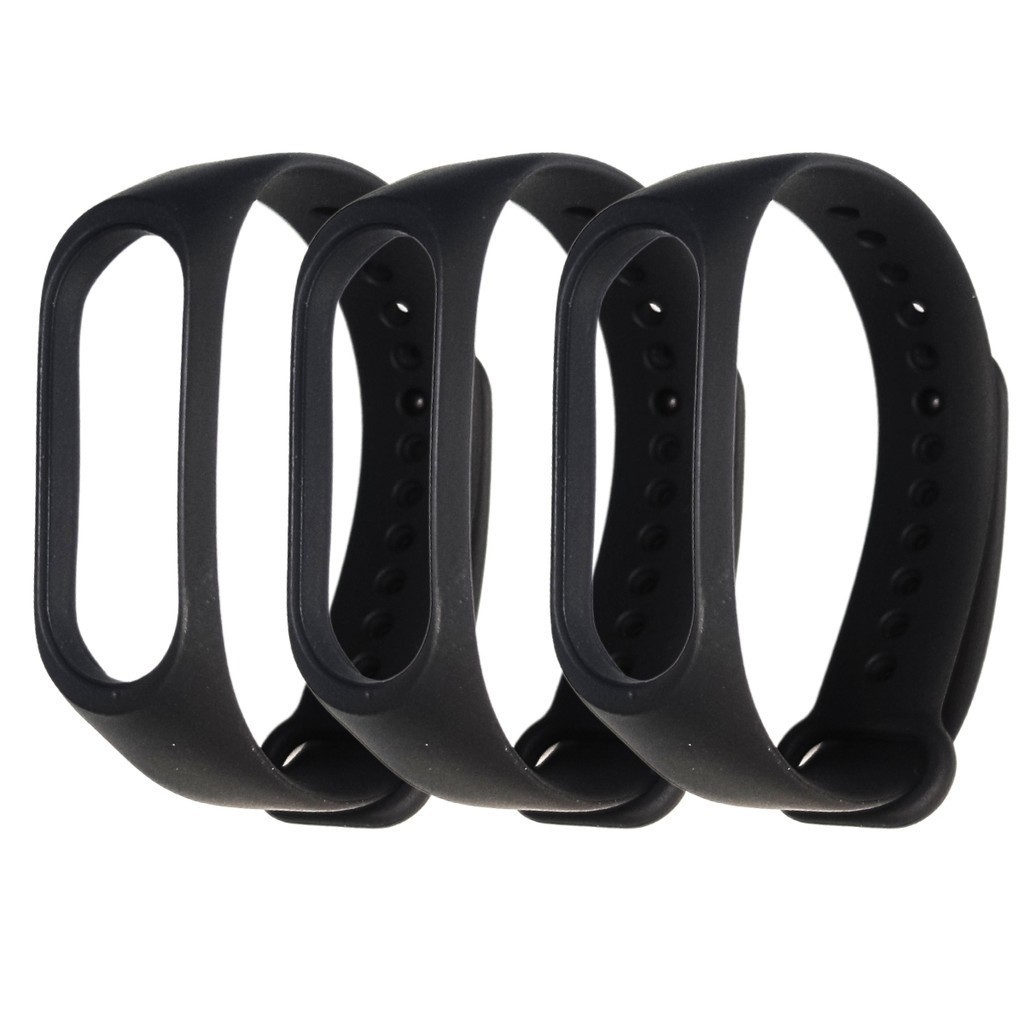 KIT 3 Pulseiras para mi band 3/4/5/6/7/8 QUALIDADE PREMIUM (PRETO)