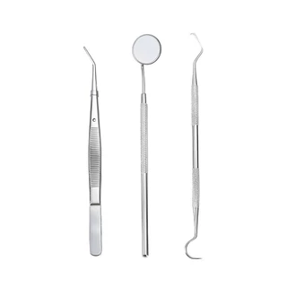 Kit Limpeza Dentária - Extrator Tártaro - Espelho e Pinça