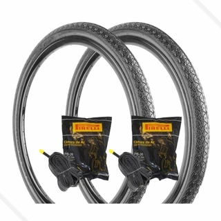 Par de Pneu 26x1.1/2 2x2 Barra Forte Poti Fusion + 2 Câmara 26 Pirelli