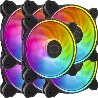Kit 7 Cooler Master Masterfan PRETO MF120 HALO2 120mm ARGB