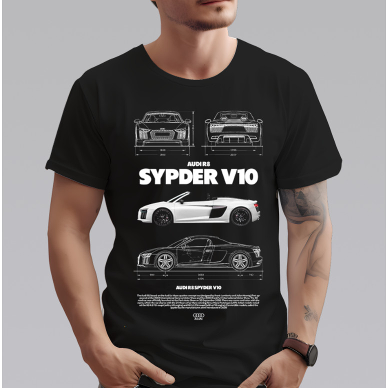 Camisa Camiseta Audi R8 Spyder V10 Blusa Corrida Carro drift vintage