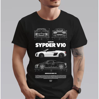 Camisa Camiseta Audi R8 Spyder V10 Blusa Corrida Carro drift vintage