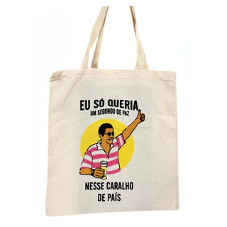 Bolsa Ecobag 100% algodão Estampa ZECA PAGODINHO
