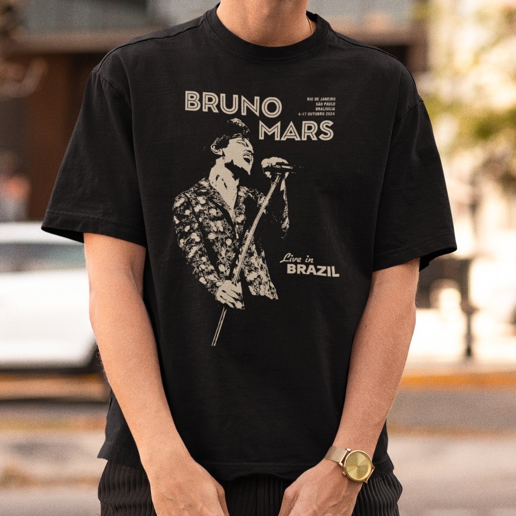 Camiseta Graphic Bruninho Peter Gene Show Bruno Mars Brasil
