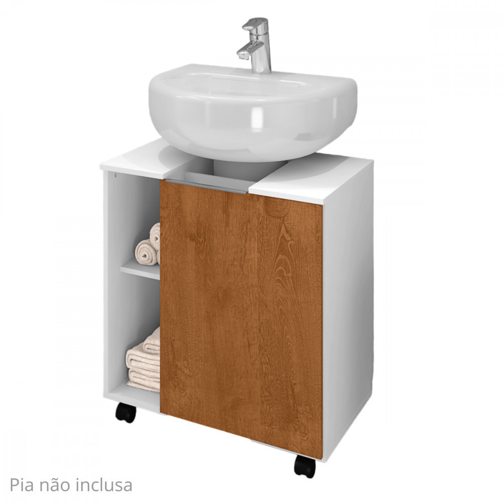 Gabinete para Banheiro Pequin Branco Naturalle Bechara