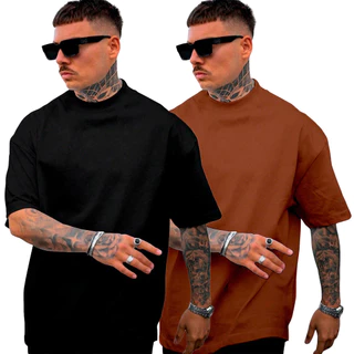Kit 2 Camisetas Camisa Liso Larga Oversized Treino Maromba