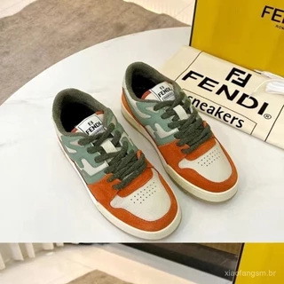 Fendi Novo Estilo Calçados Esportivos Sapatos Casuais Casal Estilo Moda All-Match Sneakersexquisite