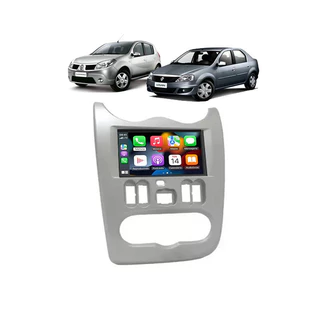 Kit Multimídia Sandero 08 / 11 Logan 10 / 11 7 Pol CarPlay AndroidAuto USB Bt FM - 708BR Roadstar